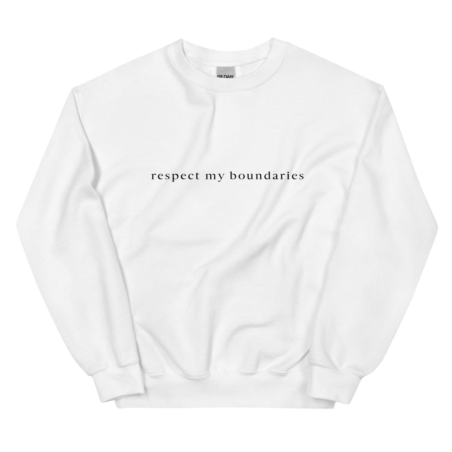 Respect my boundaries_black text ⎹ Unisex Sweatshirt